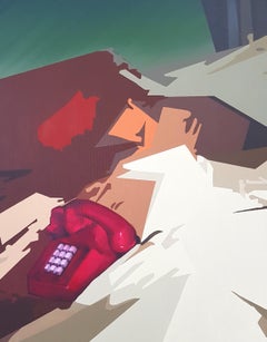 La Otra Llamada Roja - Siglo XXI, Blanco, Mujer, Amor, Figurativo, Rojo