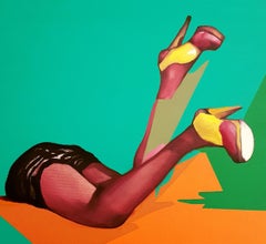 Interludio Inquisitivo - Contemporáneo, Piernas, Naranja, Verde, Belleza, Glamour, Dama