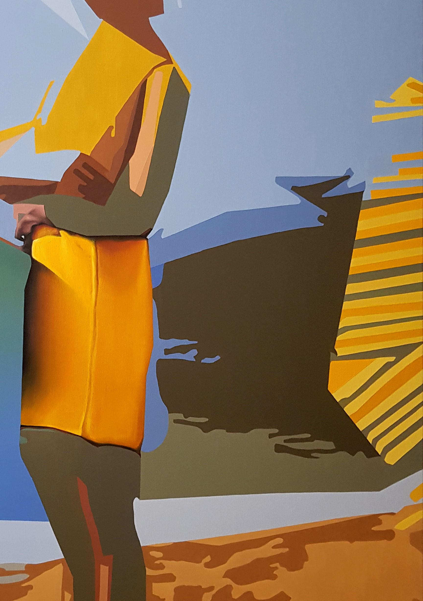 A Matter of Choice - Contemporary Art, Yellow, Blue, Sand, Sea, Female, Beauty 1