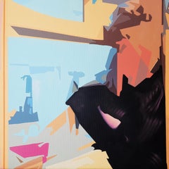 Makeup of an open window - 21st Century, Red, Yellow, Light blue, Female, Pink