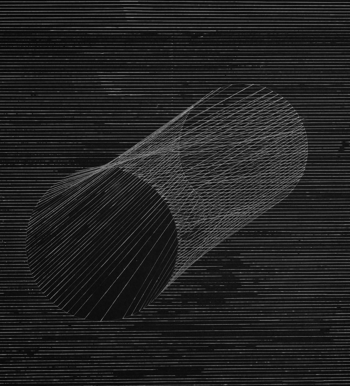 G_IX - 21° secolo, astratto, disegno, arte concettuale, minimalista, nero, bianco - Art di Alina Aldea