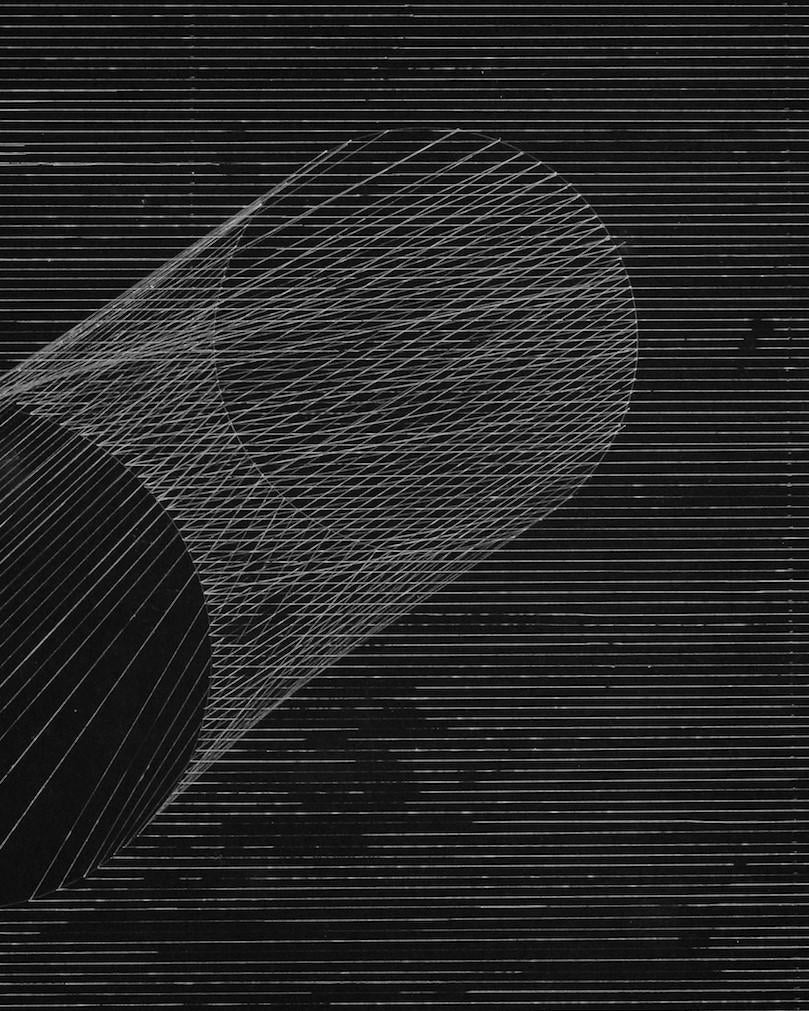 G_IX - 21° secolo, astratto, disegno, arte concettuale, minimalista, nero, bianco - Art Concettualismo di Alina Aldea