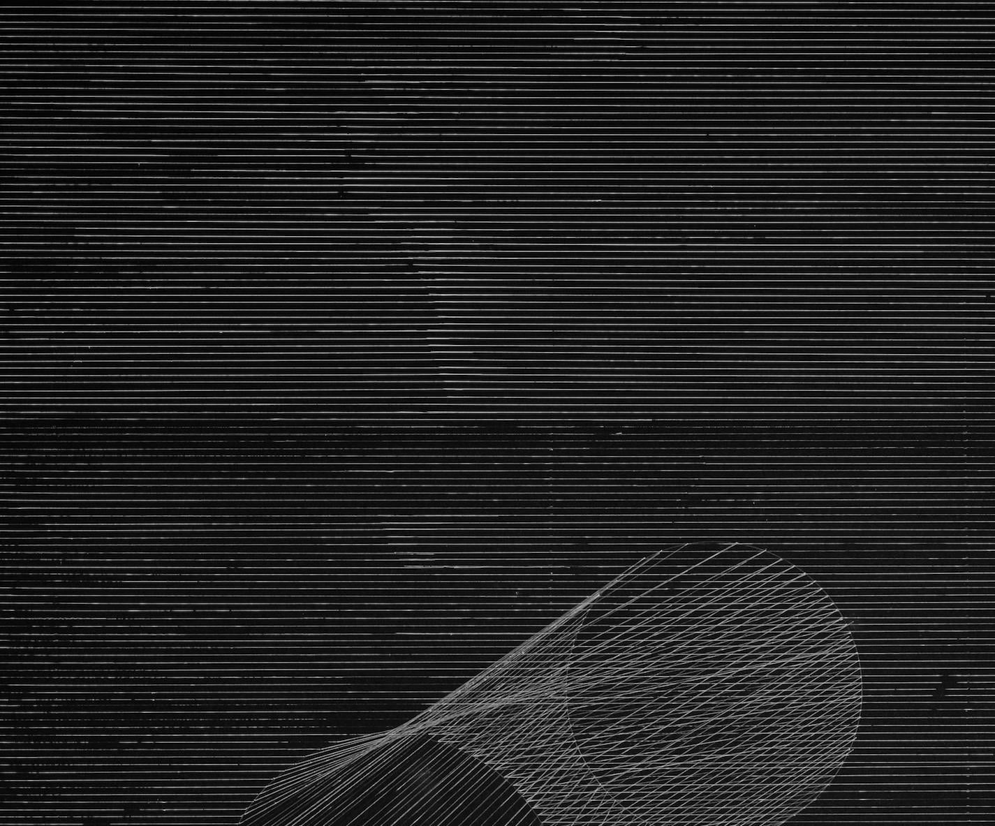 G_IX - 21° secolo, astratto, disegno, arte concettuale, minimalista, nero, bianco - Abstract Drawing Nero di Alina Aldea