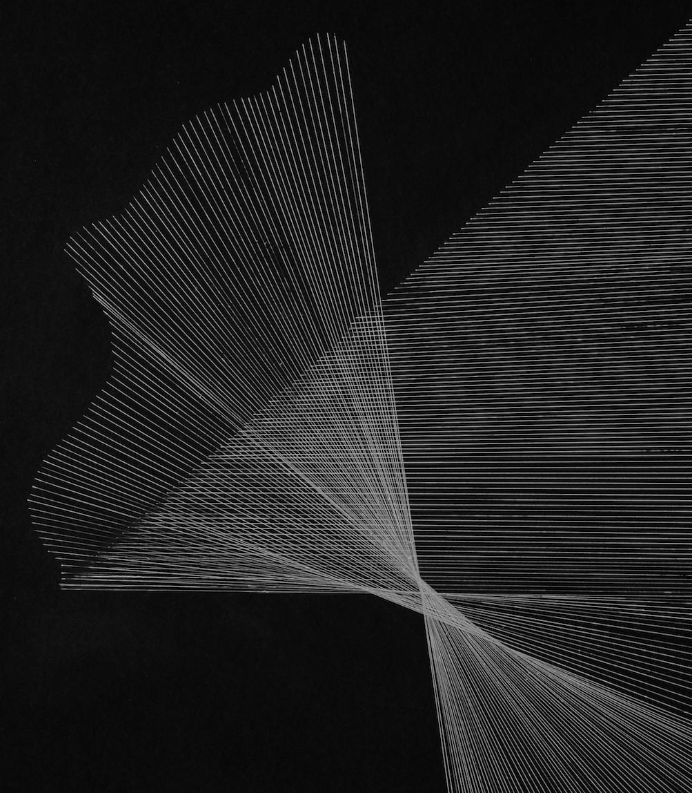 G_XII - 21. Jahrhundert, Abstrakte Zeichnung, Schwarz, Weiß, Minimalistisch, Zeitgenössisch (Konzeptionell), Art, von Alina Aldea