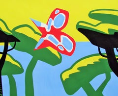 Meridional VI - Contemporary, Drawing, Yellow, Blue, Red, Green, Butterfly