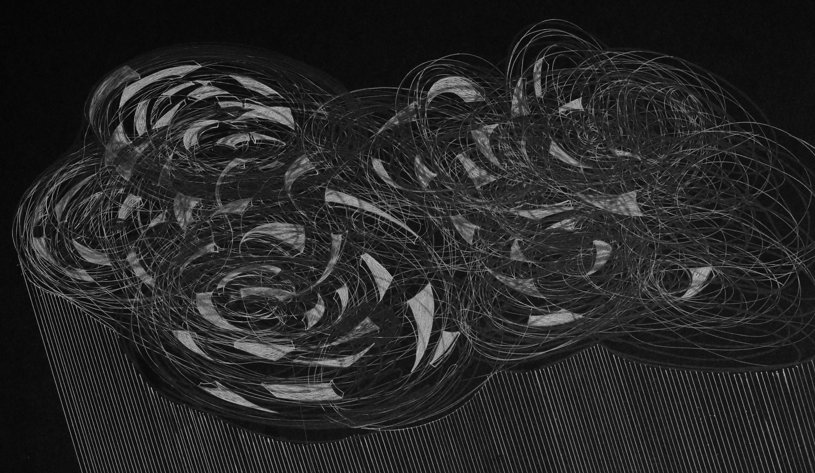 G_15 - Contemporaneo, Nero, Bianco, Astratto, Disegno, 21° secolo in vendita 1