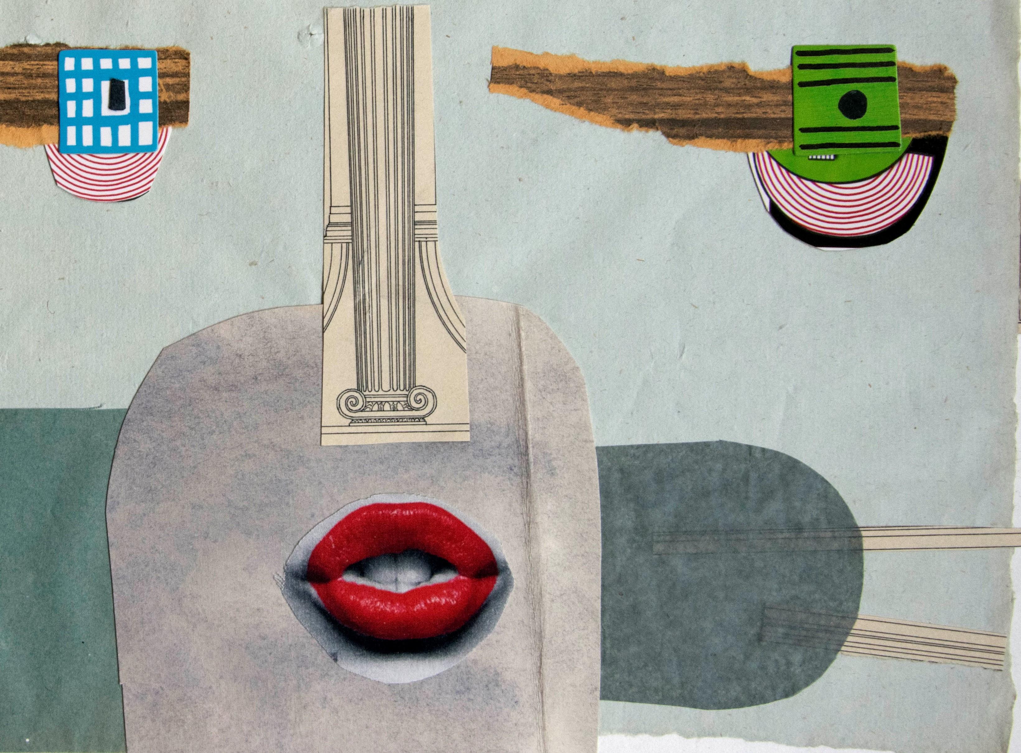 The Accounting Women - Contemporary, Collage, Figurative, Red Lips, Funny For Sale 2