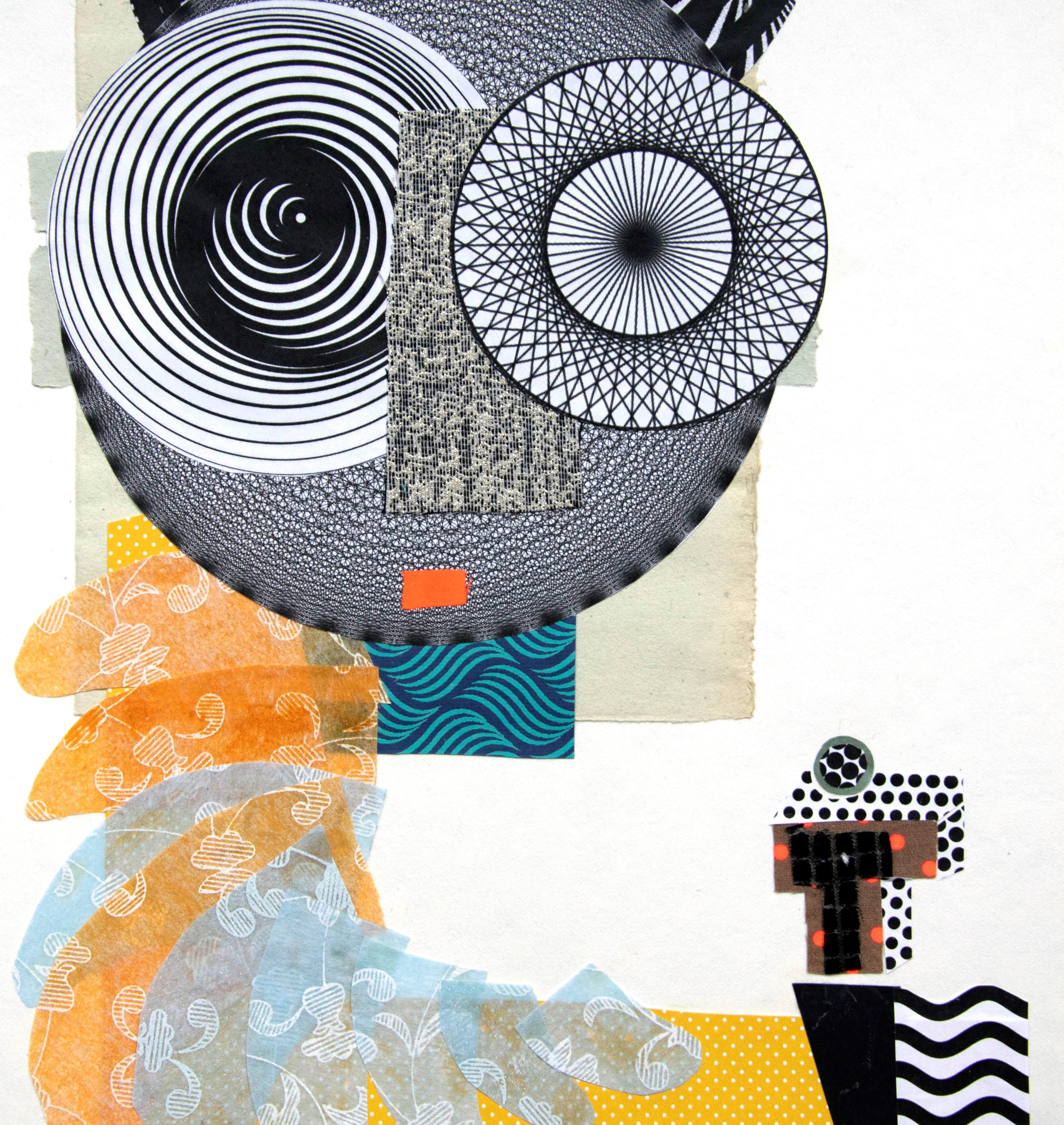The Archangel - Contemporary Art, Collage, Funny Character, Yellow - Abstract Expressionist Mixed Media Art by Raluca Arnăutu
