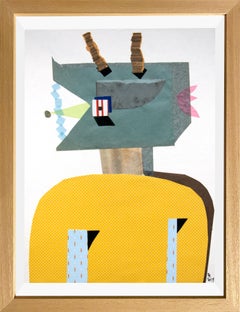 Juggler - Zeitgenössisch, Collage, Grün, Gelb, Funny, 21. Jahrhundert