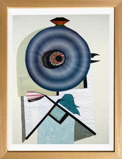 The Maid - Contemporary, Blue, Green, White, 21st Century, Collage, Funny