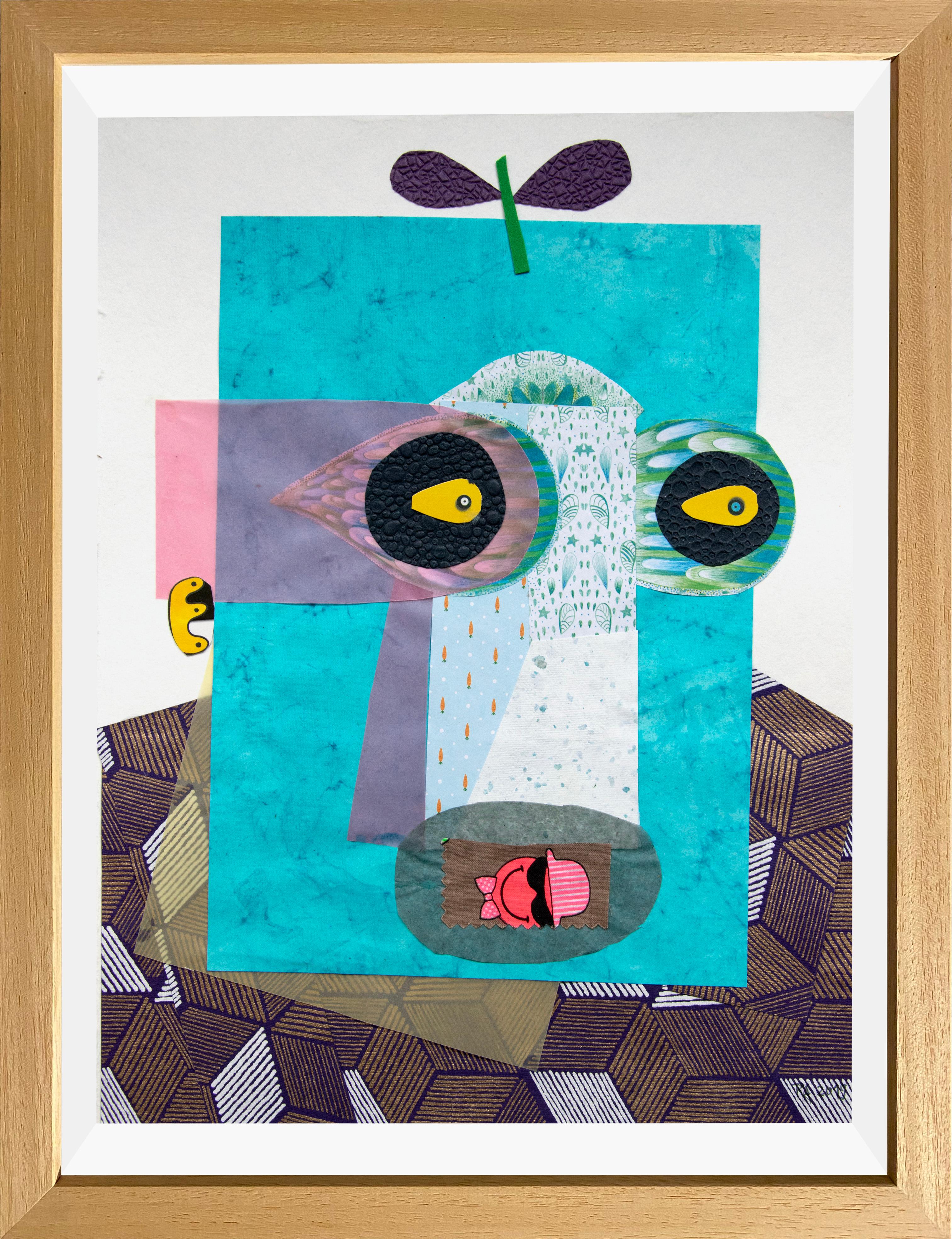 The Poker Player - Contemporary, Blue, Pink, 21st Century, Funny en vente 2