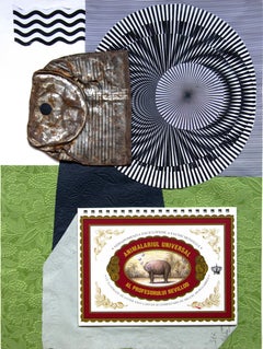 The Magic Producer - Contemporary Art, Collage, Mixed Media, Green, Funny