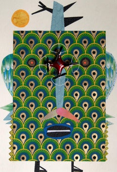 Angelo caduto - Contemporaneo, Collage, Verde, 21° Secolo