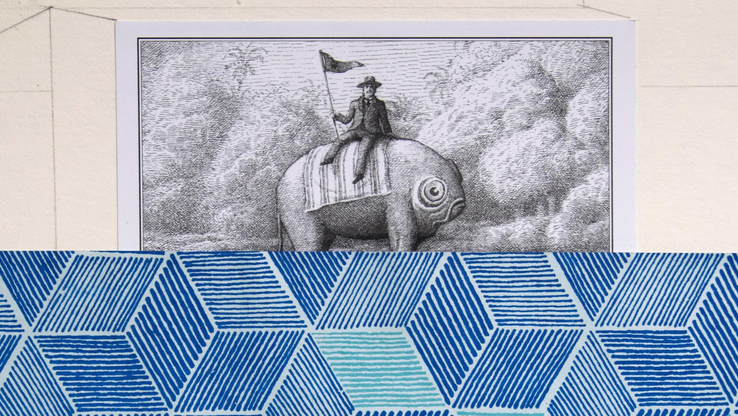 L'uomo che vede tutto - Arte contemporanea, Blu, 21° secolo in vendita 2