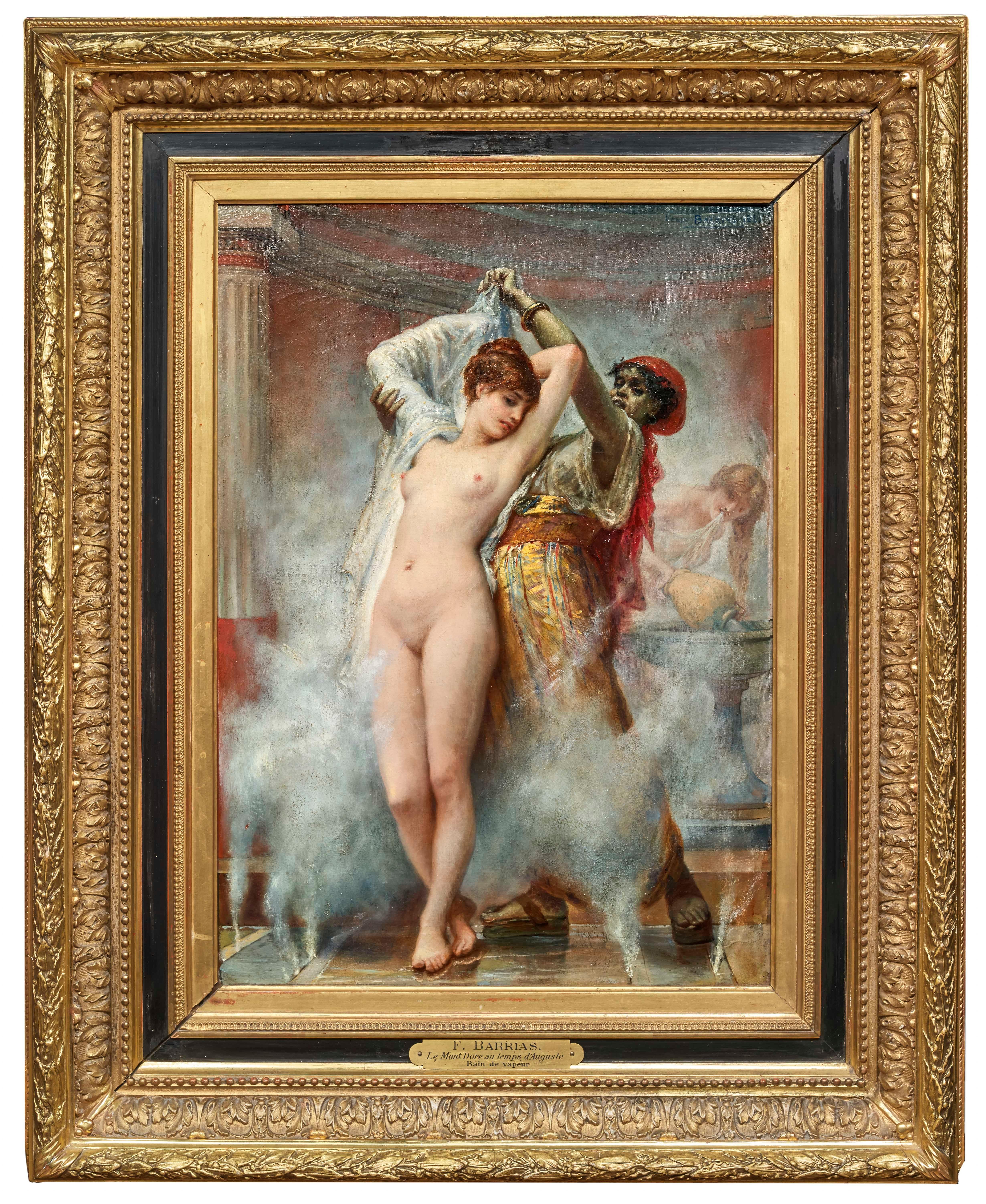 Felix Joseph Barrias Nude Painting - Le Bain Vapeur