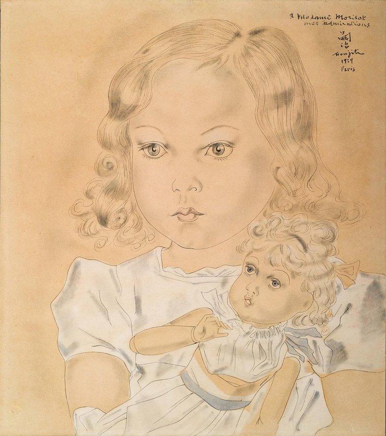 Jeune Fille à la Poupée - Art by Léonard Tsugouharu Foujita