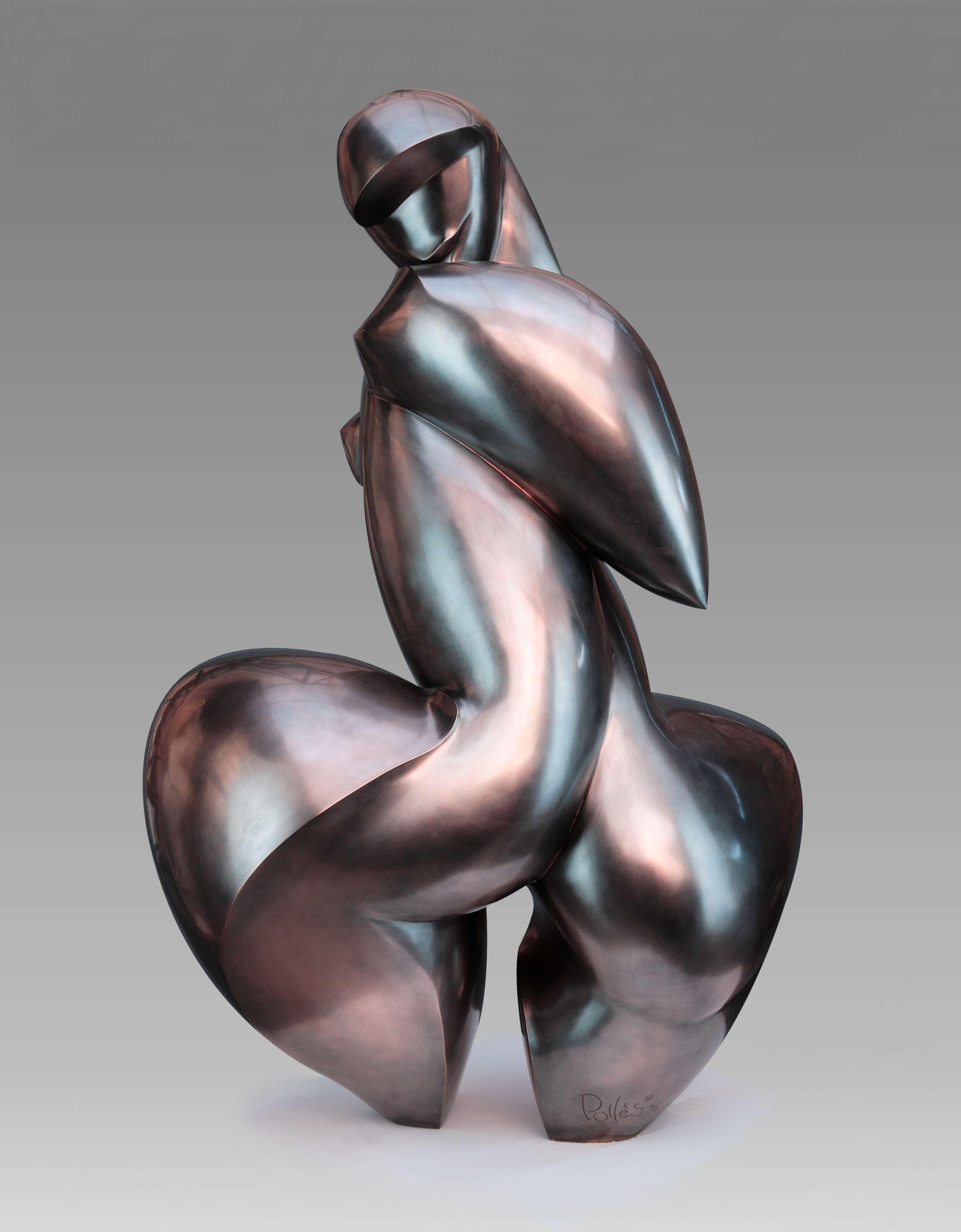 Yterbine - Gold Figurative Sculpture by Dominique Polles 