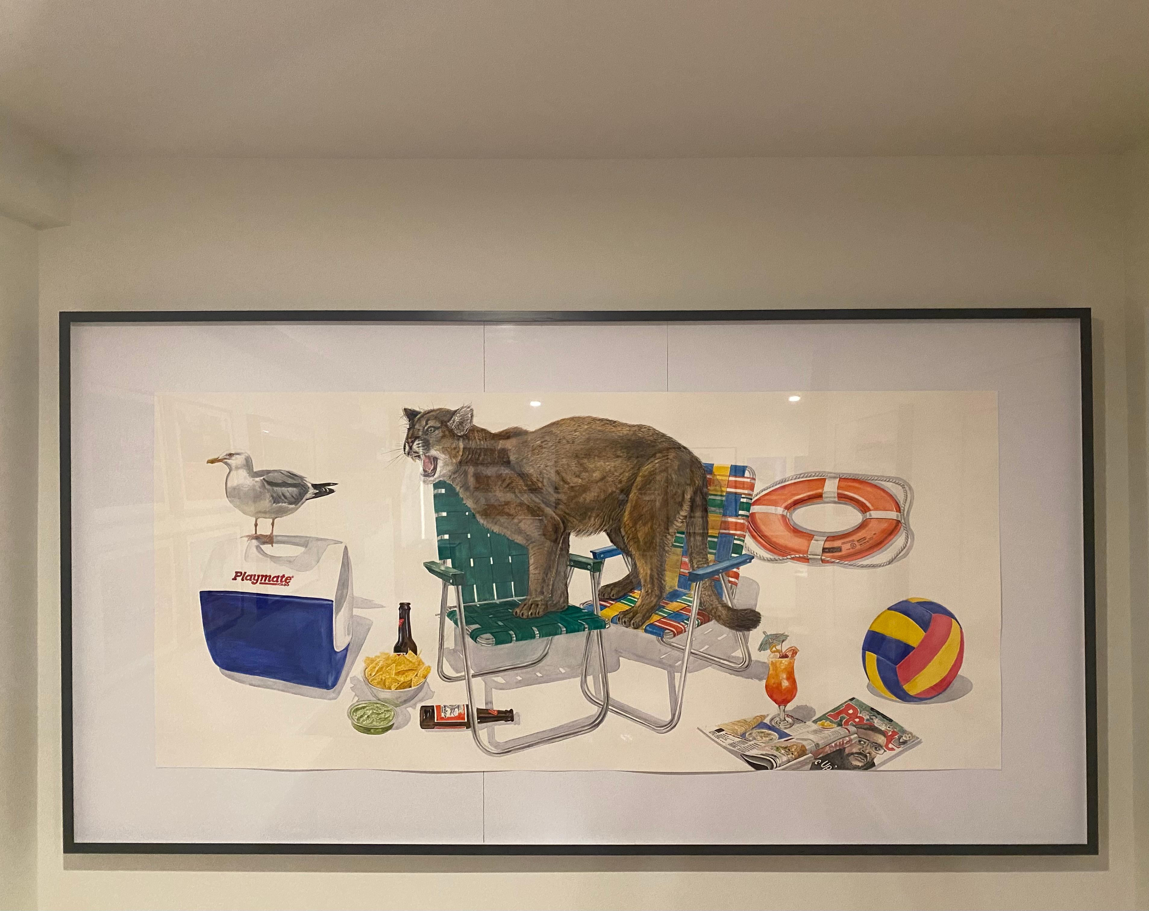 Gerahmtes Contemporary Surrealist Gemälde 