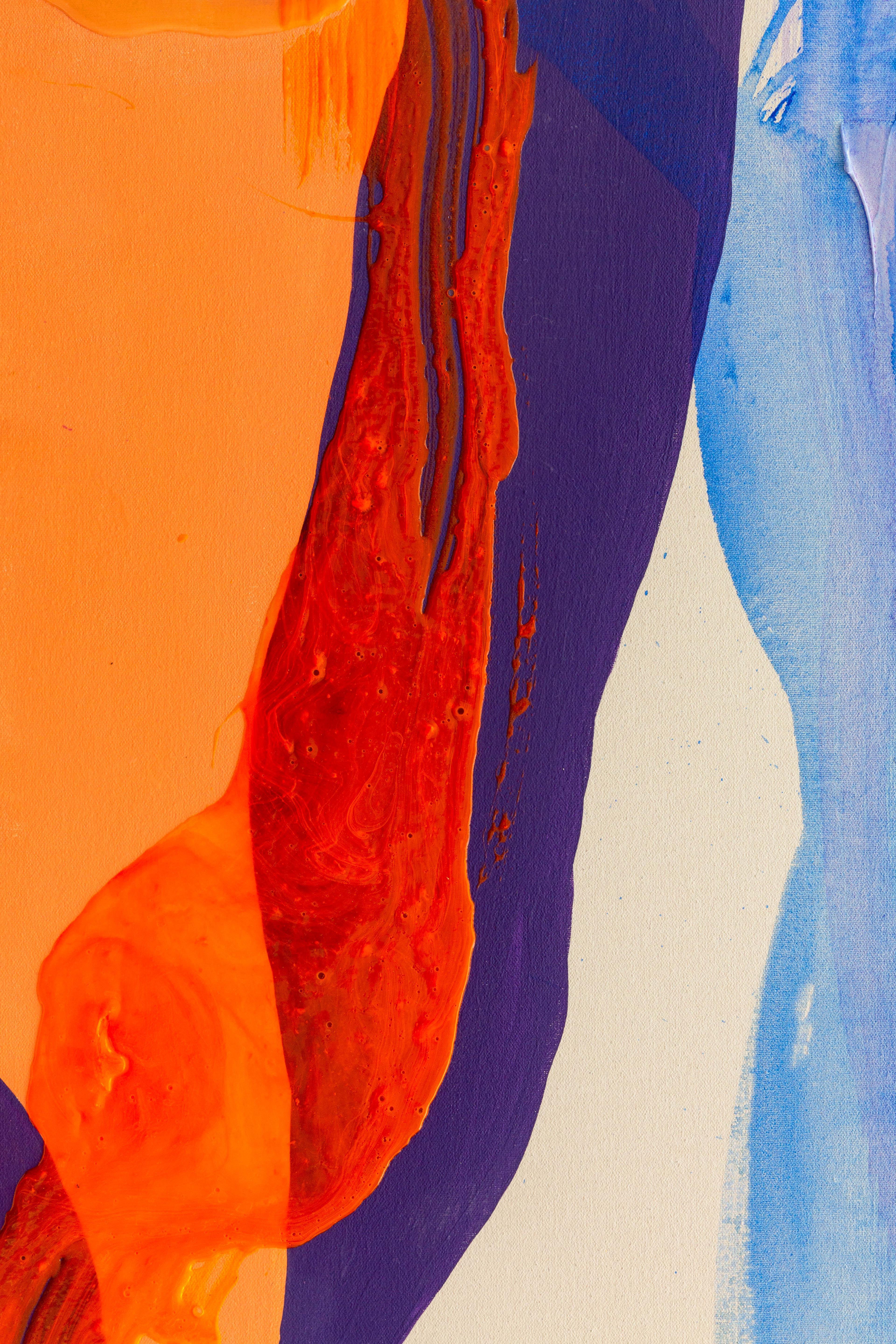 Zeitgenössisches abstraktes Gemälde „Azure Fade“ – Painting von Debra Drexler