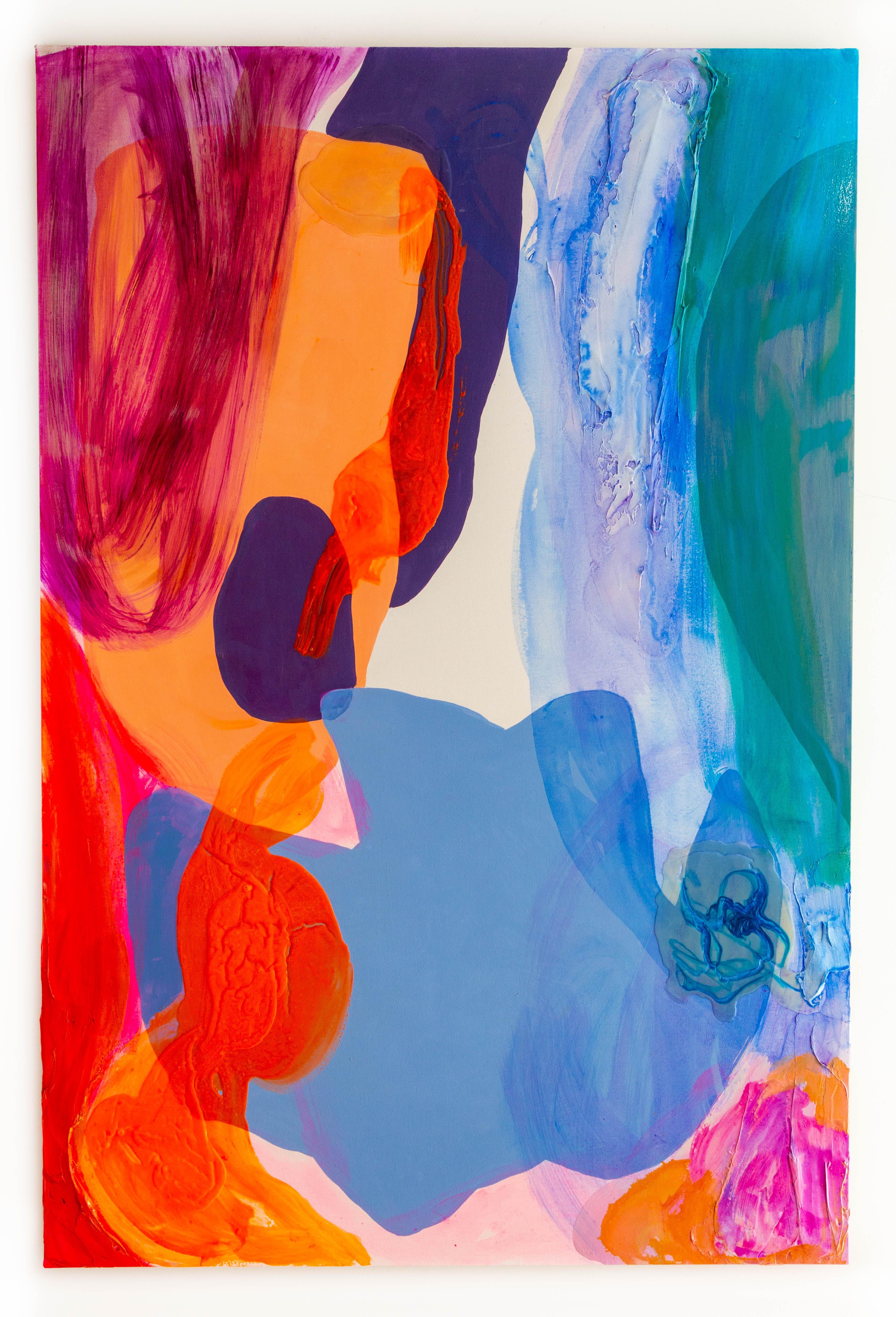 Debra Drexler Abstract Painting – Zeitgenössisches abstraktes Gemälde „Azure Fade“