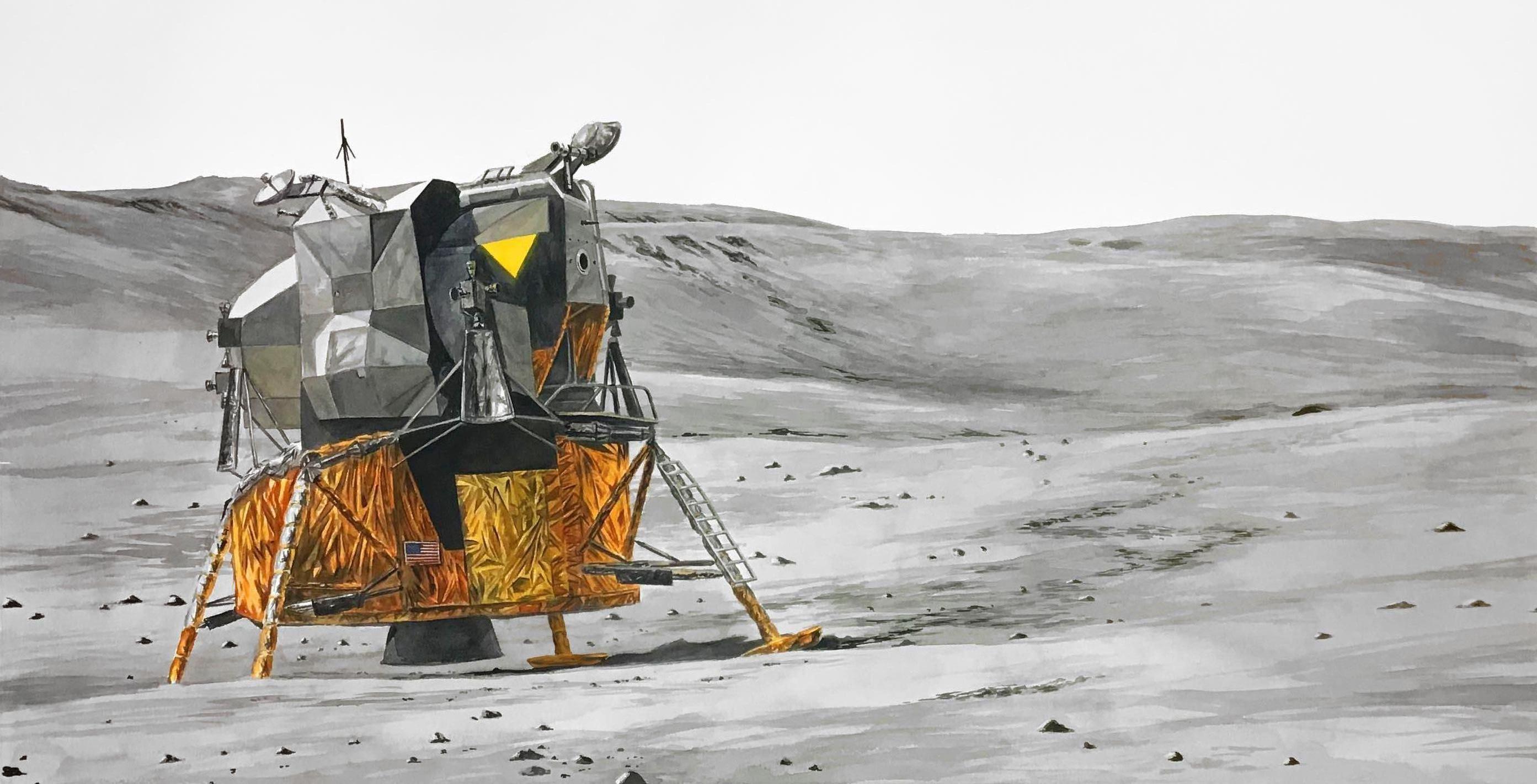 Thomas Broadbent Landscape Painting – Lunar-Landschaft