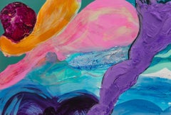 "Ciruela barroca" Pintura abstracta contemporánea a gran escala