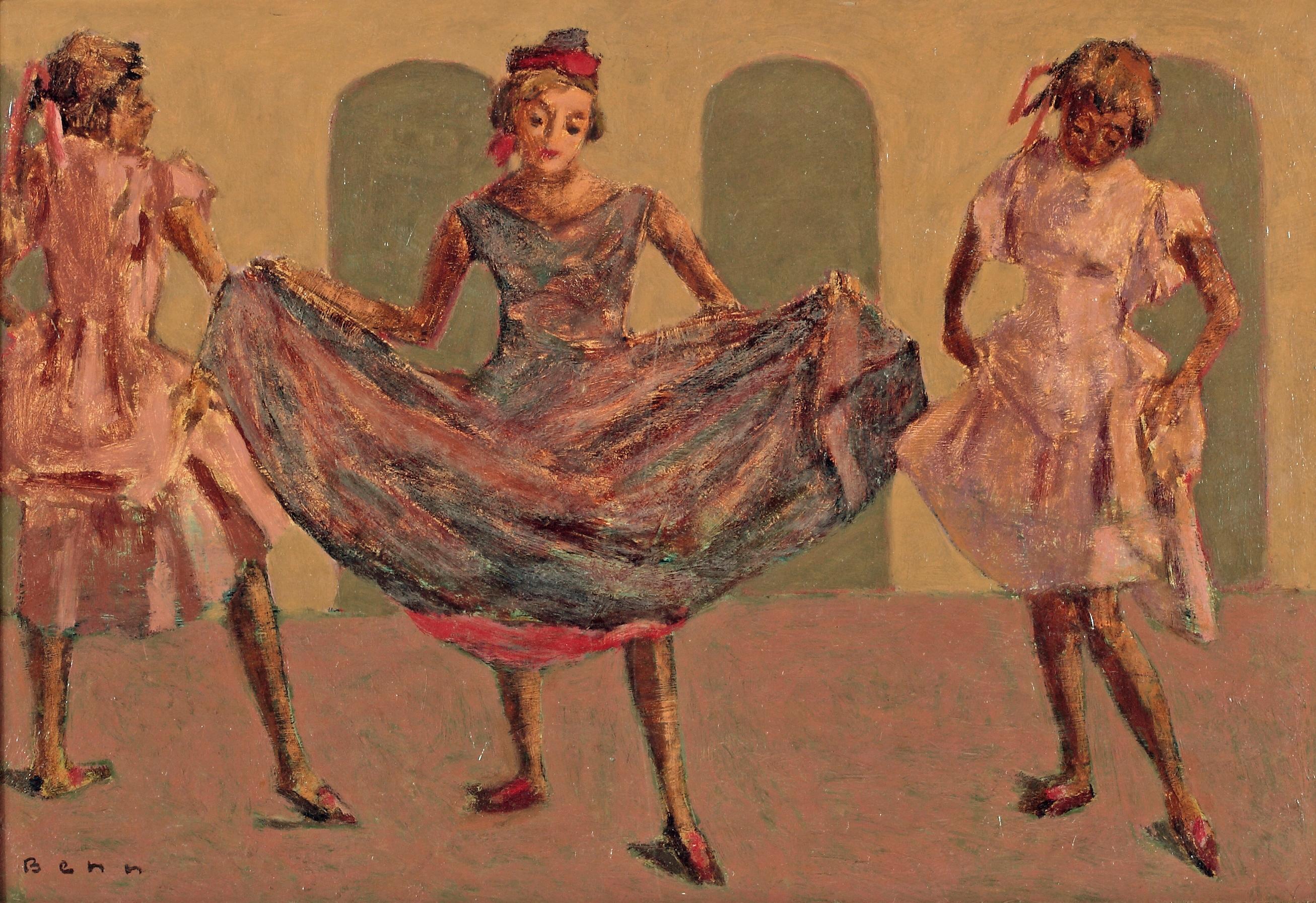 Bencion (Benn) Rabinowitch  Figurative Painting – Tanzende Mädchen