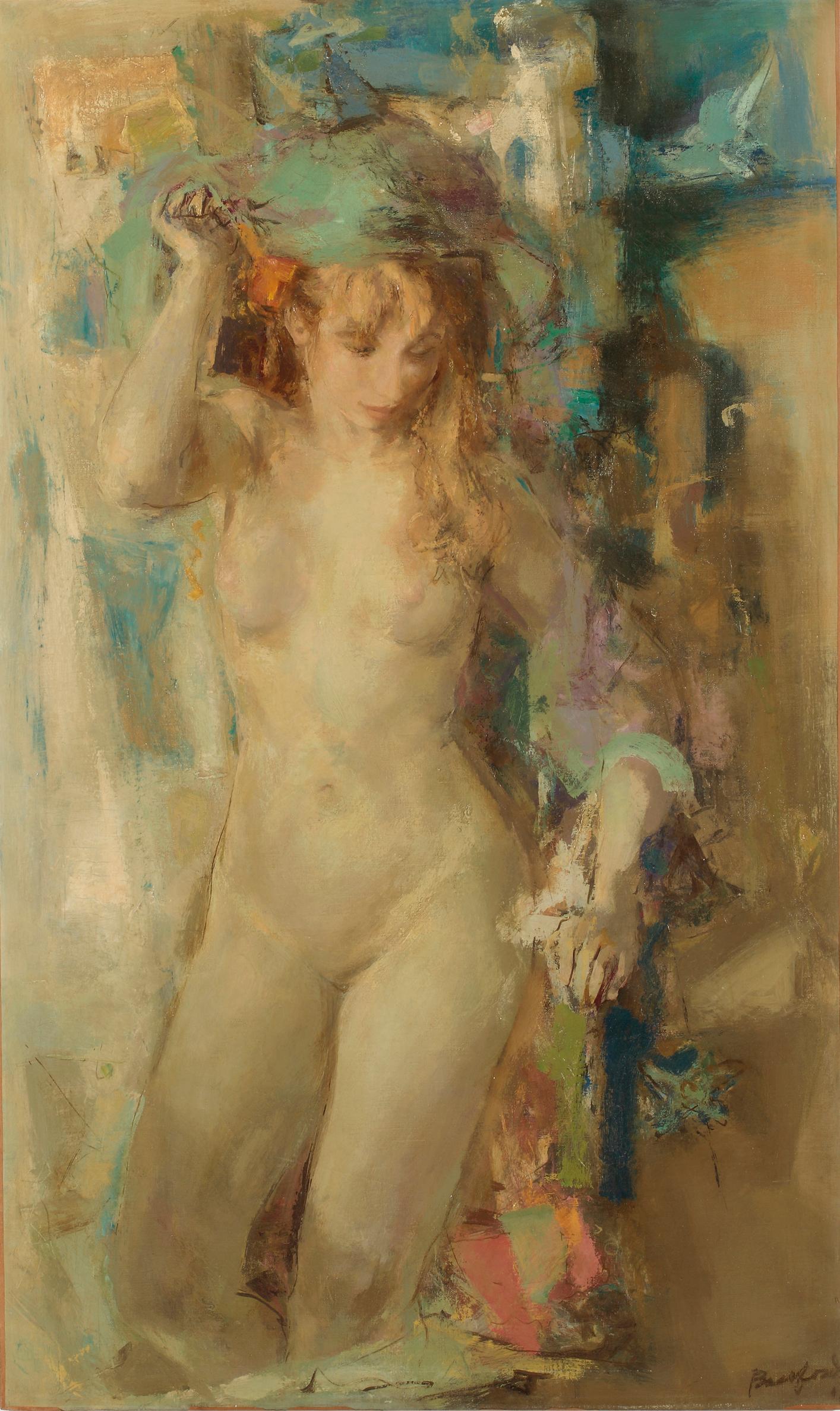 William Bassford Figurative Painting – Early Morning Figure