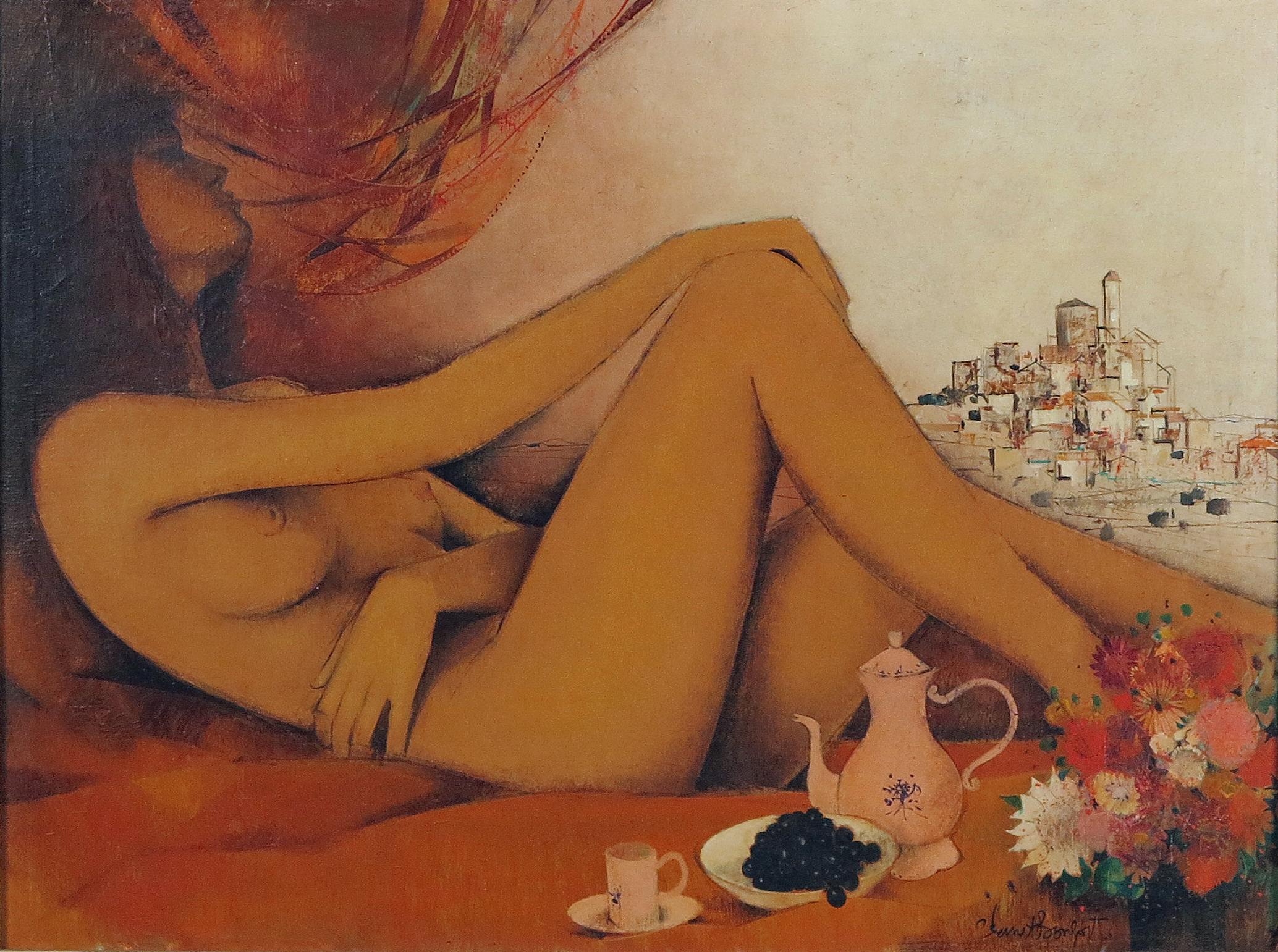 Robert Vernet-Bonfort Figurative Painting - Reclining Nude
