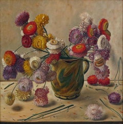 Still Life with Flowers in Ceramic Jug