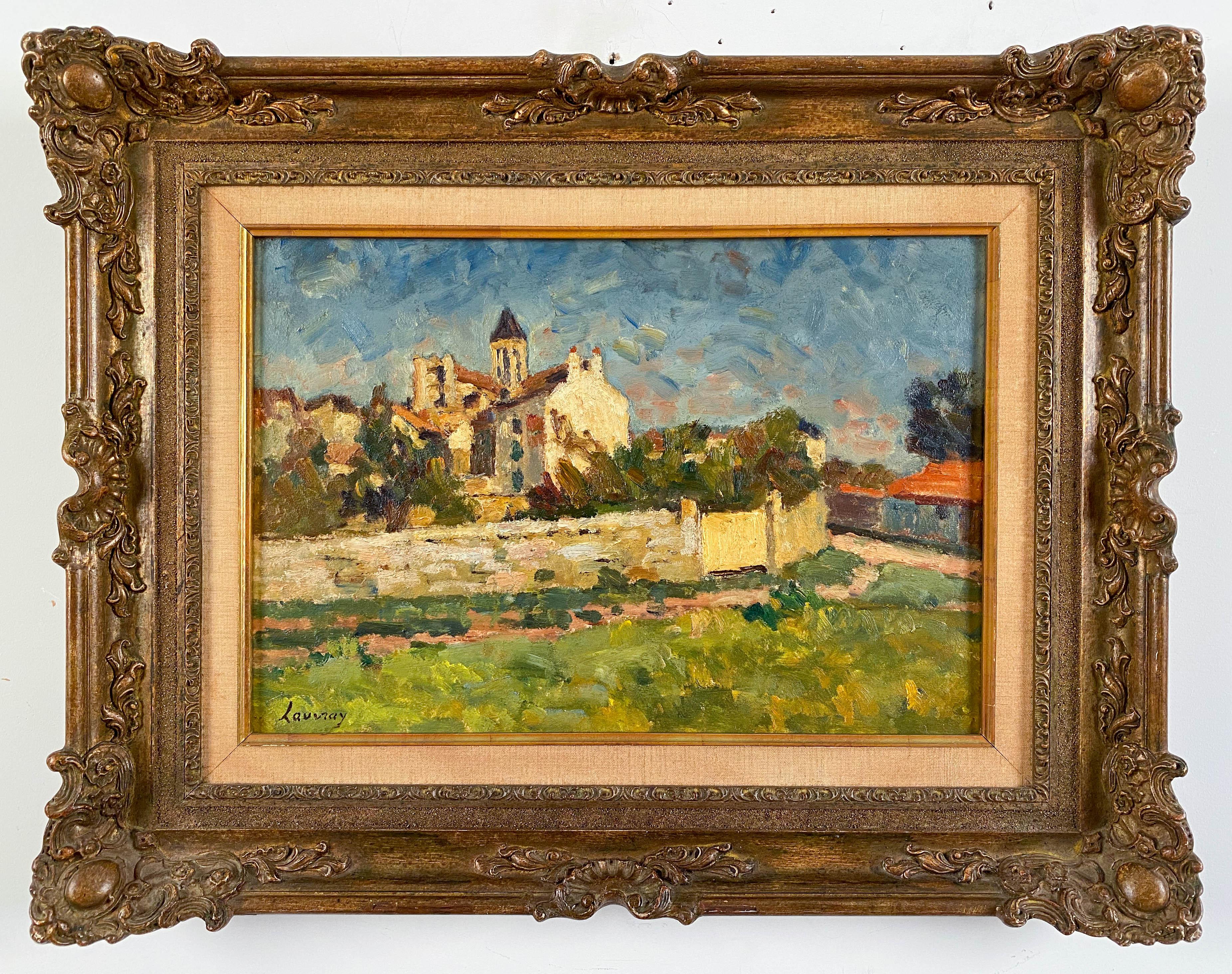 Louis Abel Lauvray Landscape Painting - La Vallée de la Seine, Vue de Vétheuil