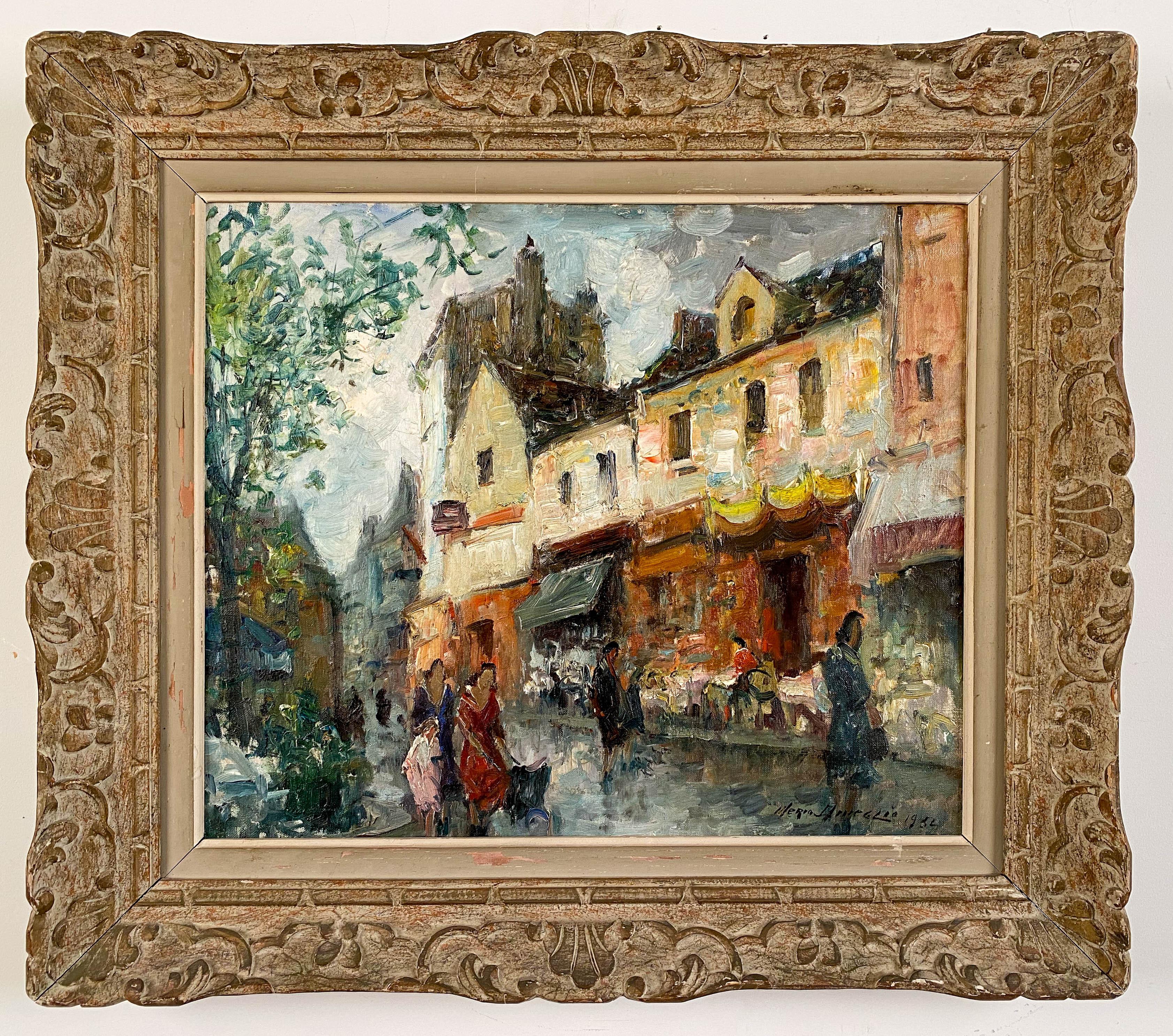 Landscape Painting Merio Ameglio  - Scène de rue parisienne
