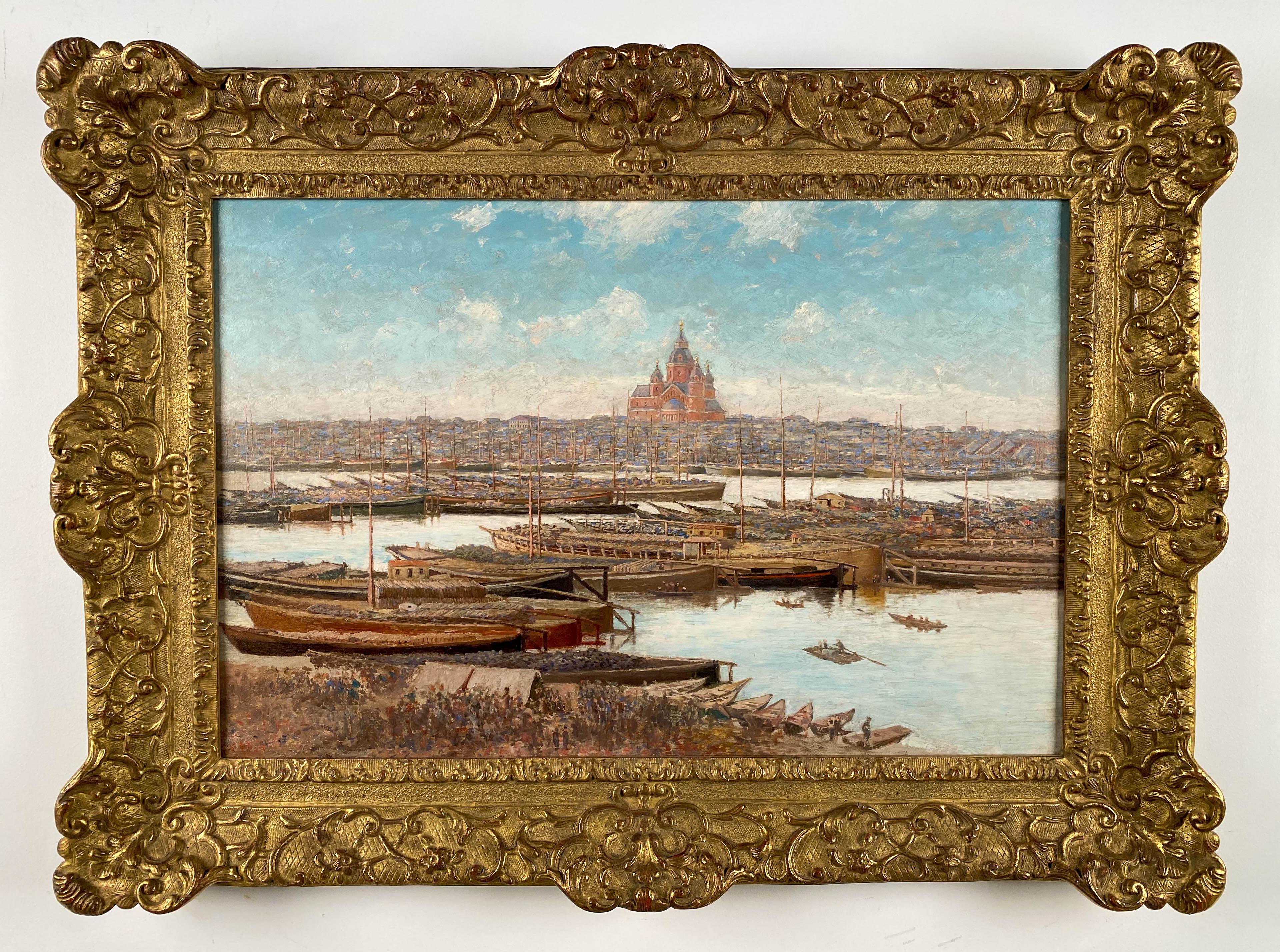 George Frost   Landscape Painting - View of Alexander Nevsky Cathedral, Nizhny Novgorod