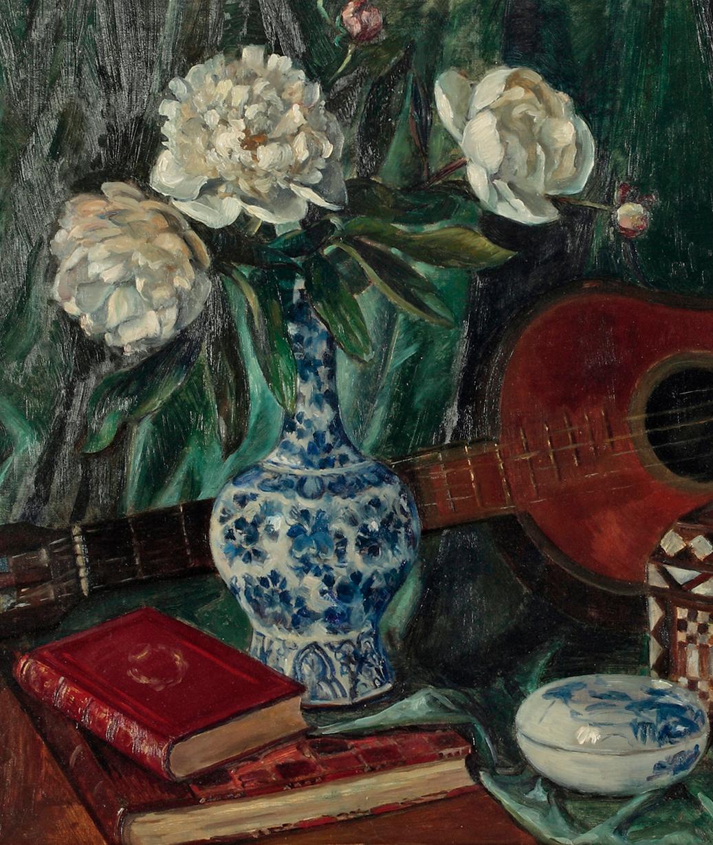 Stillleben mit Gitarre (Post-Impressionismus), Painting, von Antoine Bienfait