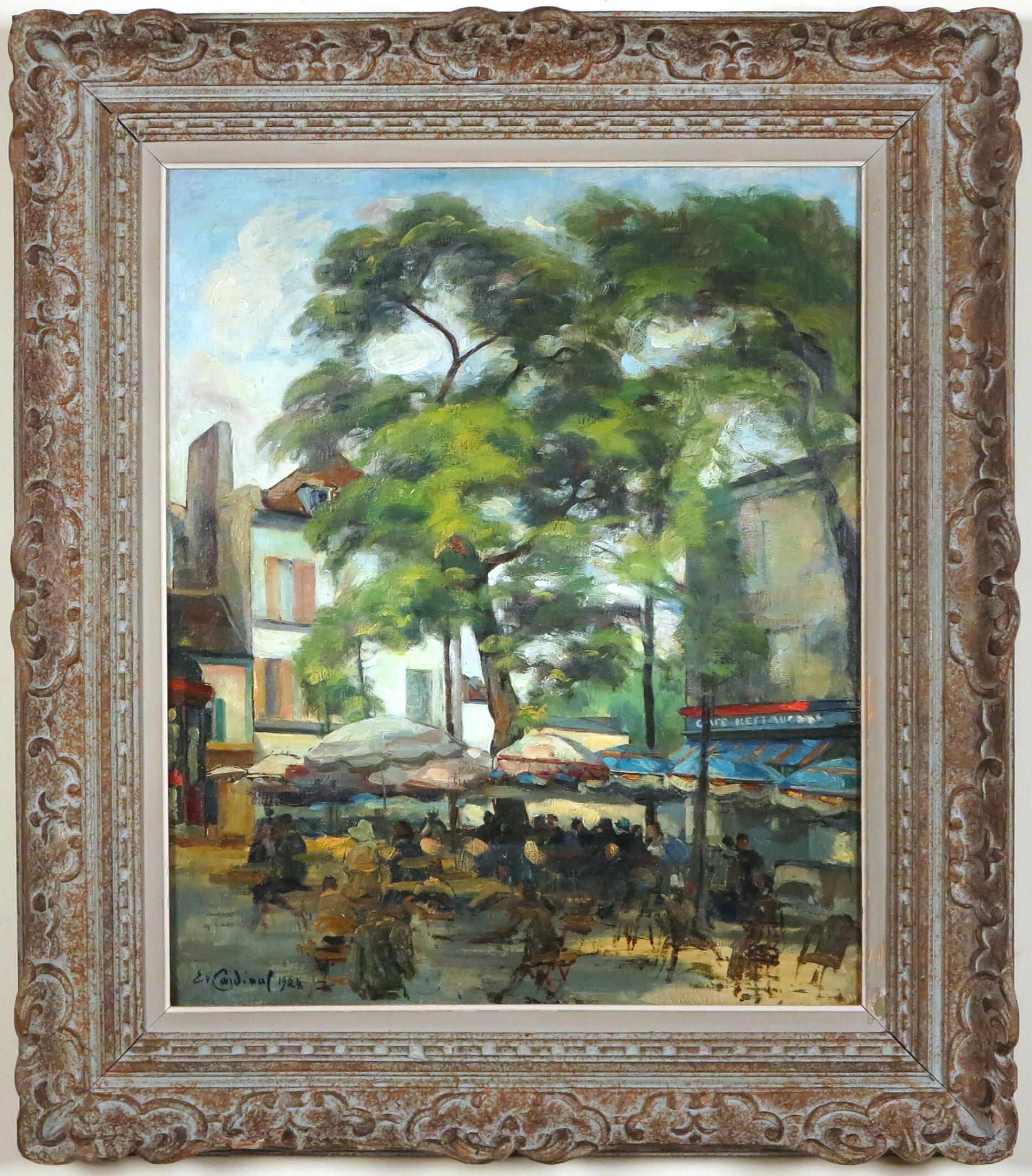 Aux Cafe - Painting by Émile Valentin Cardinal 