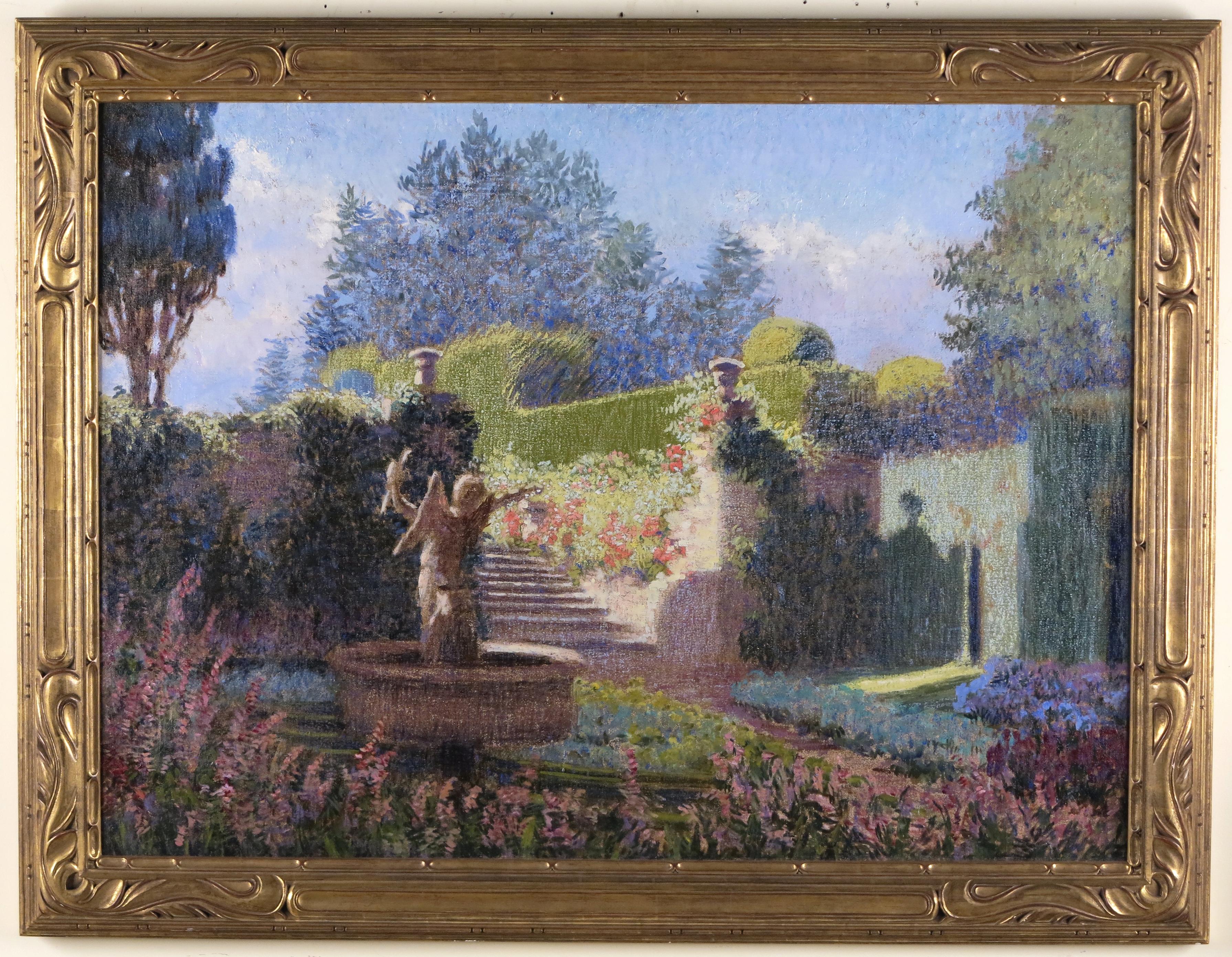 Killarney House Garden, Evening - Painting by Mary Helen Carlisle