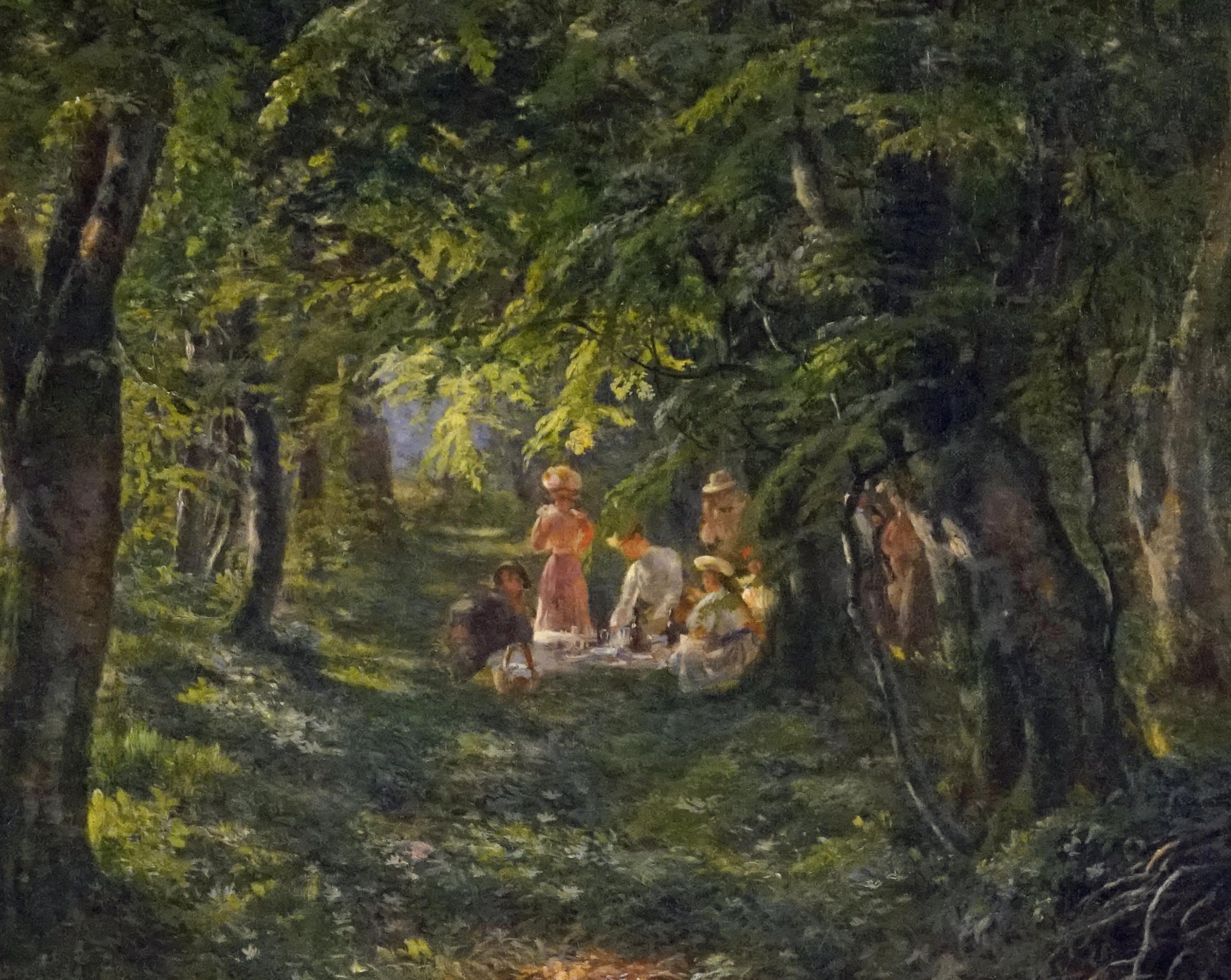 Figures de la forêt - Impressionnisme Painting par Carl Carlsen