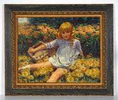 Young Girl Resting in a Bed of Flowers