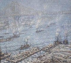 East River, New York Winter (From Brooklyn Bridge)