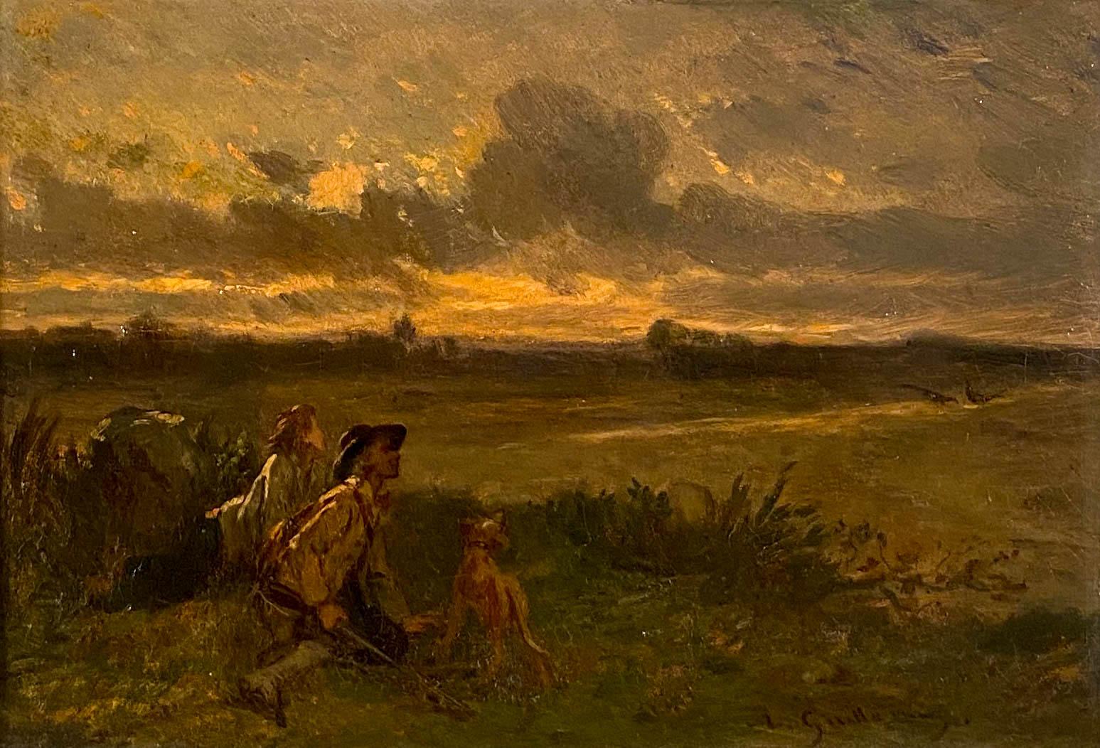 Scene de Chasse - Painting by Alexandre Marie Guillemin