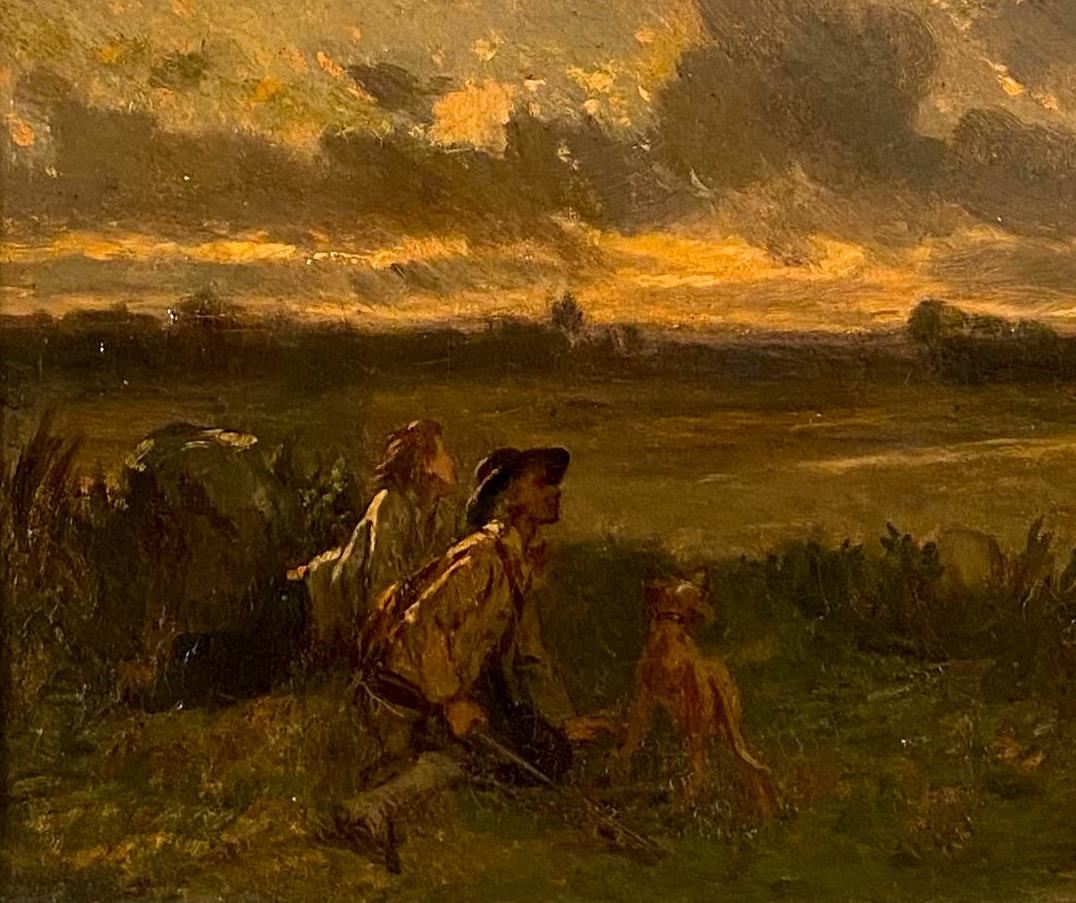 Scene de Chasse - Barbizon School Painting by Alexandre Marie Guillemin