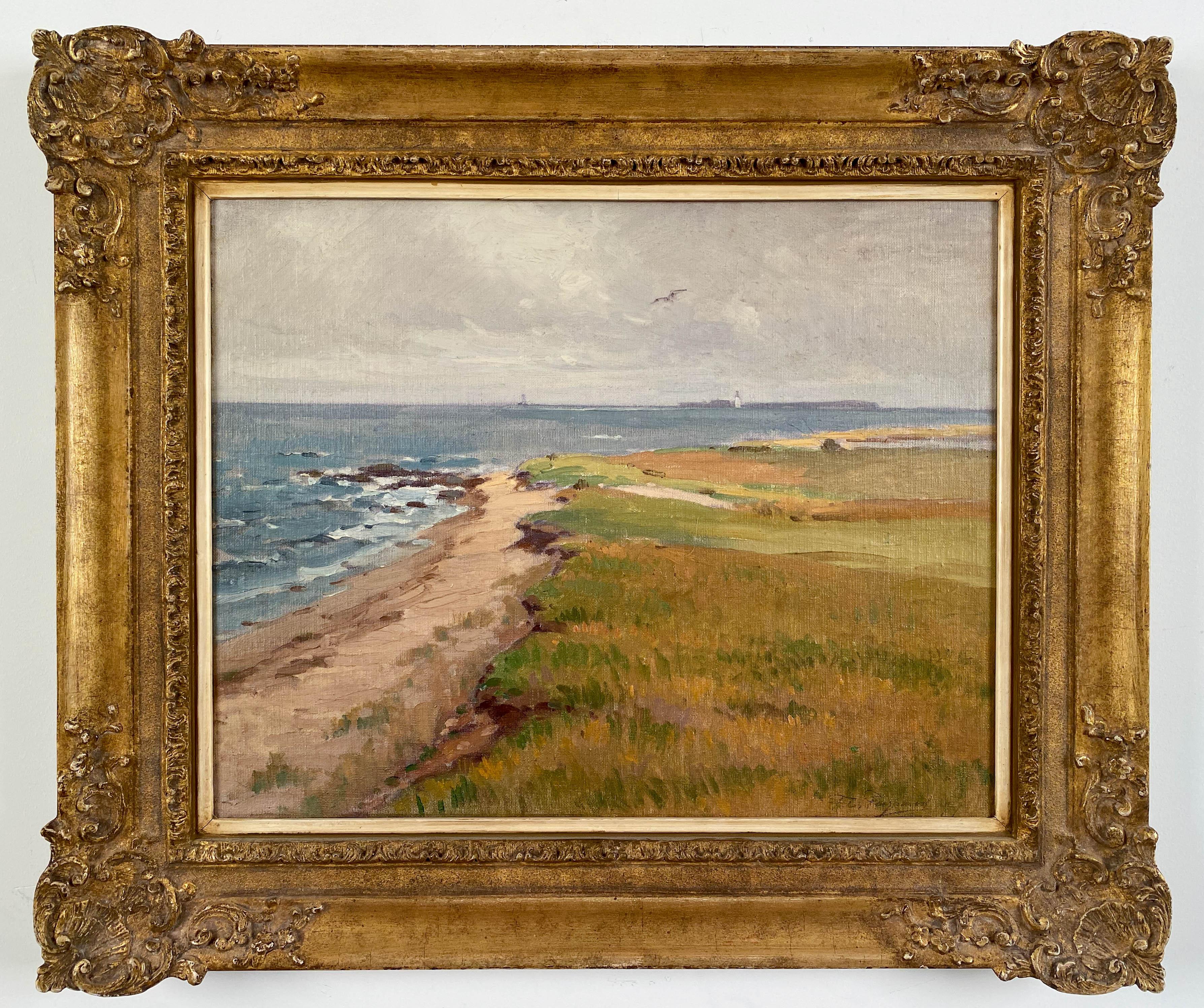 Along the Coastline - Post-Impressionist Painting by Frank Peyraud