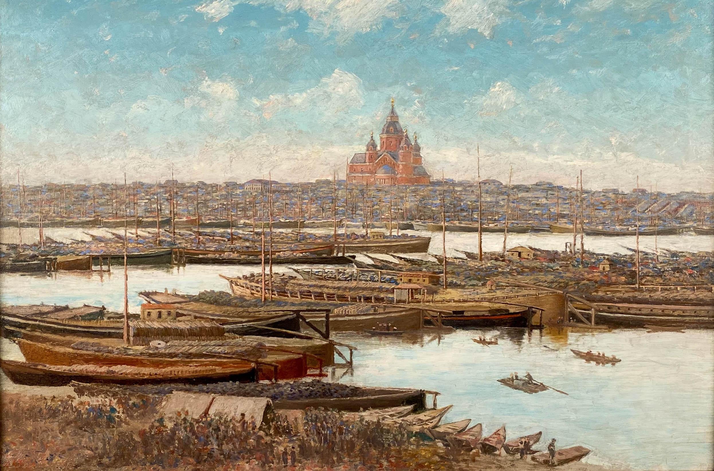 View of Alexander Nevsky Cathedral, Nizhny Novgorod - Painting by George Frost  