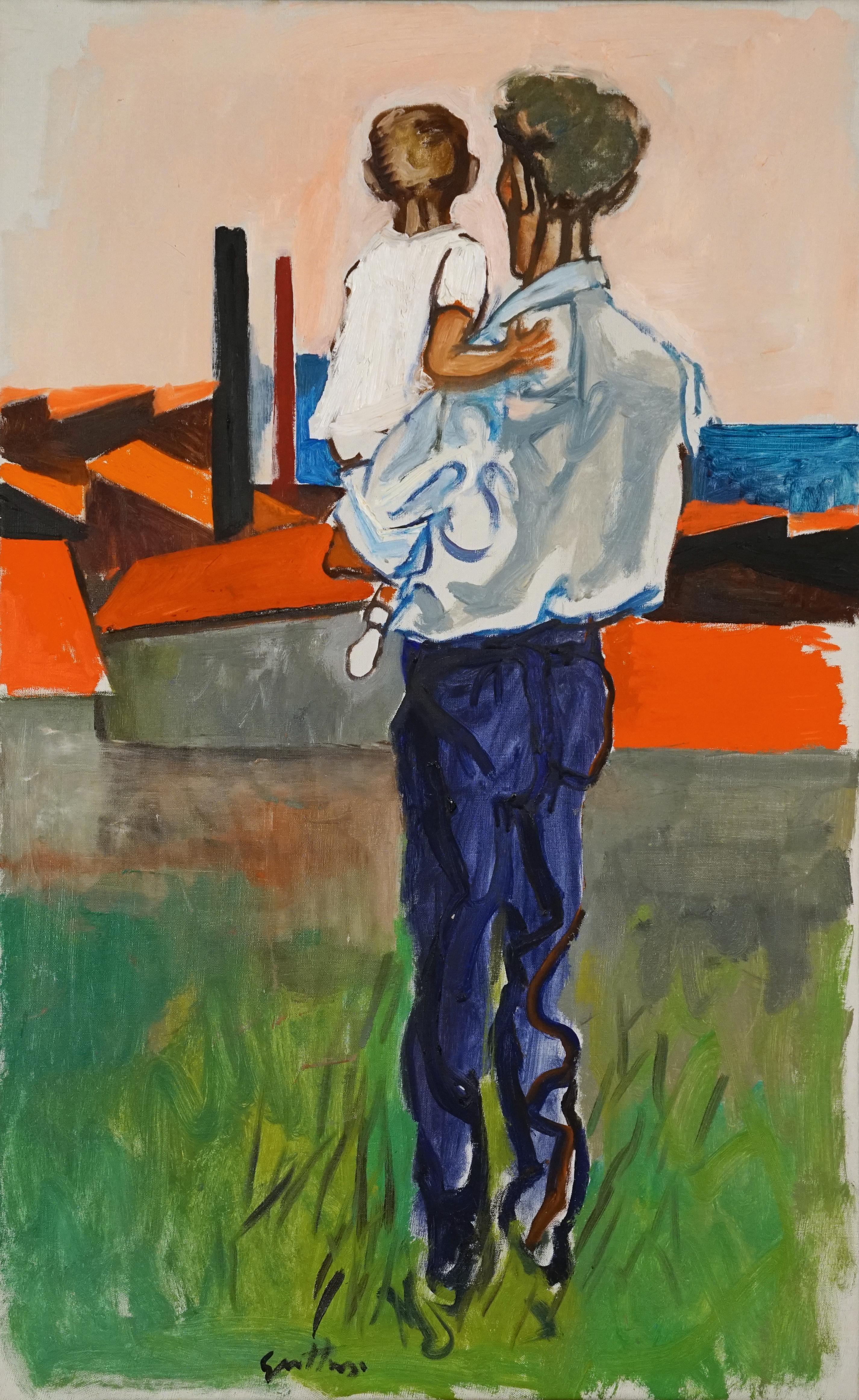 Father & Child - Painting by Renato Guttuso