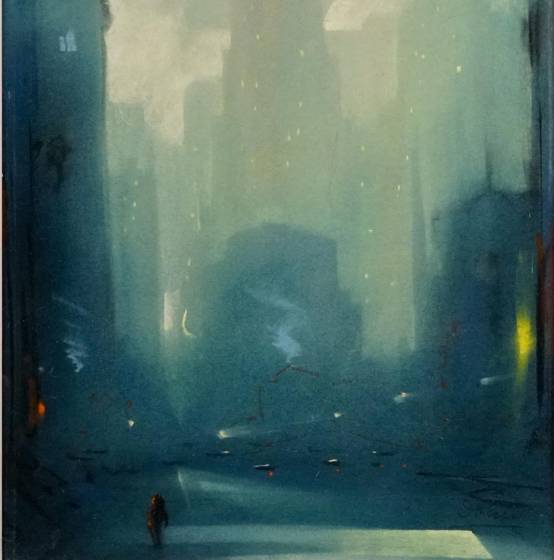 Ligne d'horizon de Manhattan - Post-impressionnisme Art par Leon Dolice