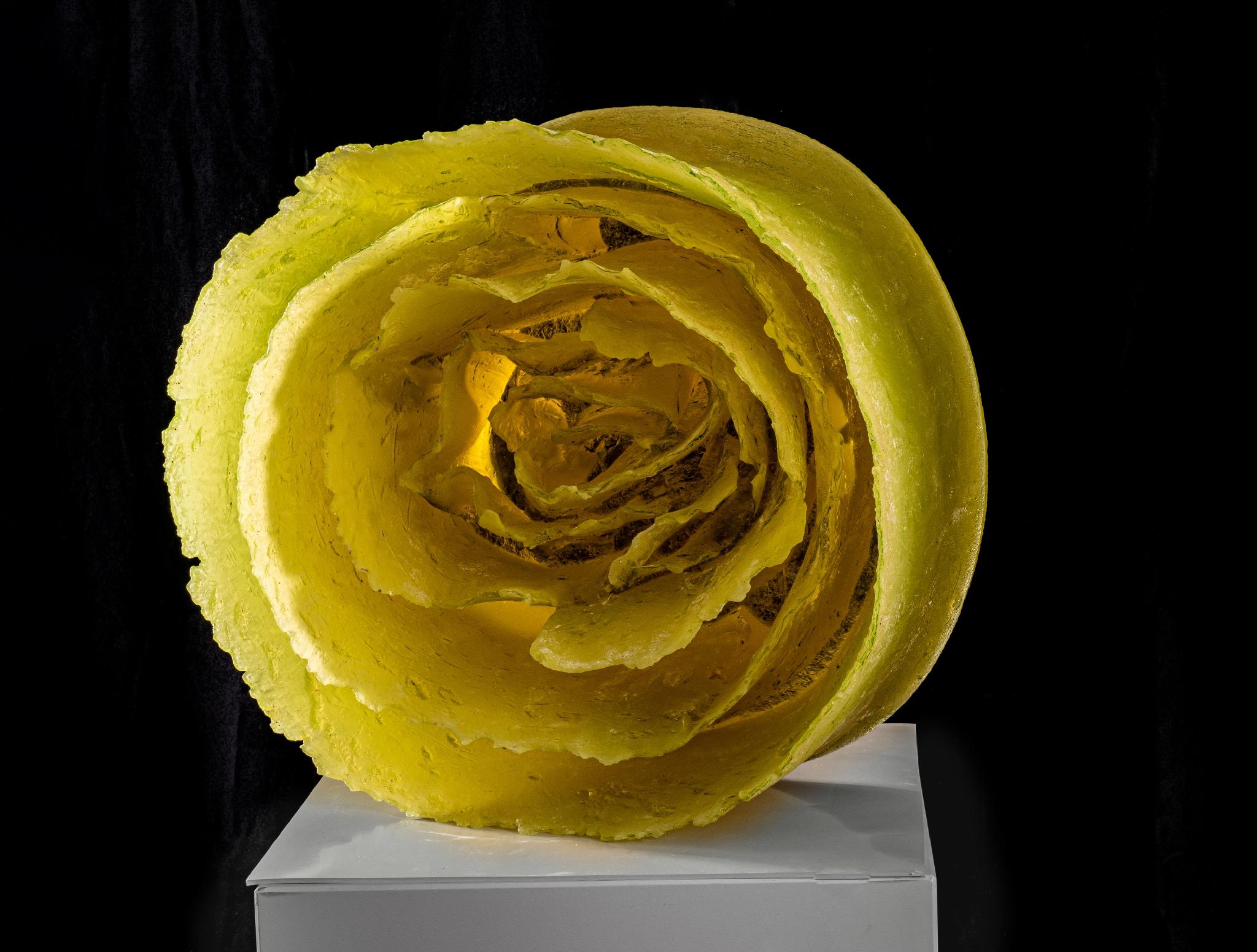 Zora Palova Abstract Sculpture - Yellow Rose