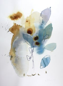 Ana Zanic "Dark Bloom W-2018-11-4" -- Abstract Watercolor Painting on Paper