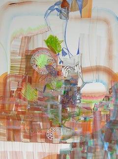 Josette Urso "Flotar" - Pintura abstracta en acuarela sobre papel