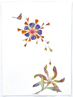 Marilla Palmer «Communicating Flowers » - Aquarelle et fleurs pressées sur papier