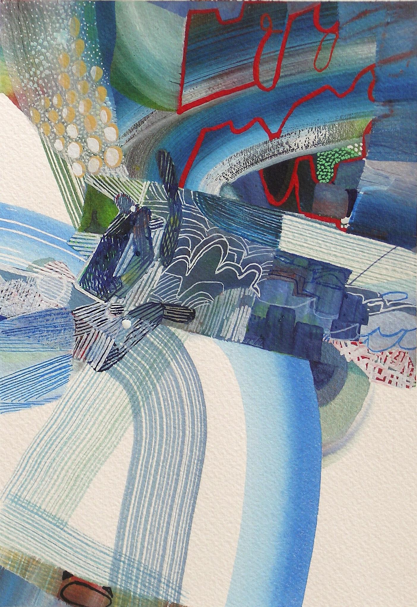 Of her recent works, Urso states, "I make exploratory paintings, working in response to my immediate environment. My approach involves moment-to-moment extrapolation governed by intuitive leaps of scale, color, and wayward geometry. As I paint,